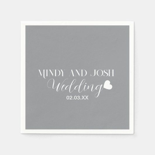 Elegant Script floating heart Servet (Voorkant)