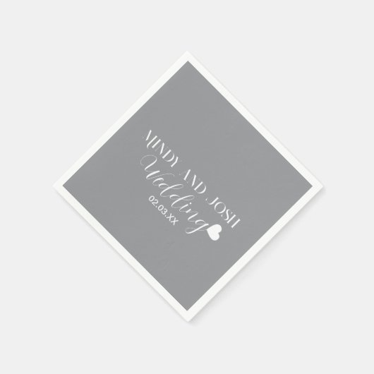 Elegant Script floating heart Servet (Hoek)