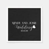 Elegant Script floating heart Servet (Voorkant)