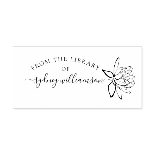 Elegant script floraal uit het bibliotheekboek rubberstempel (Afrduk)