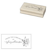 Elegant script floraal uit het bibliotheekboek rubberstempel (Gestempeld)