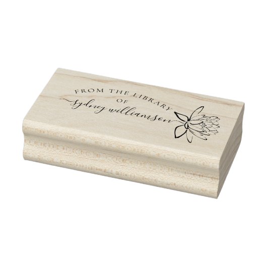 Elegant script floraal uit het bibliotheekboek rubberstempel (Stempel)