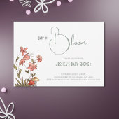 Elegant Script Floral Baby in Bloom Baby shower Kaart