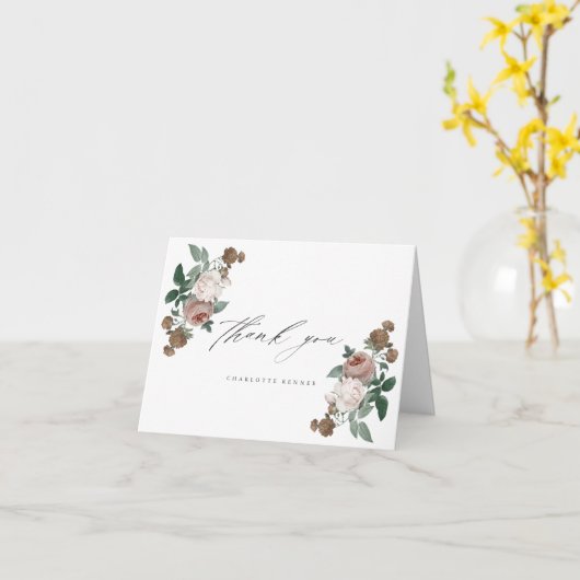 Elegant Script Floral Baptisme Hartelijk dank Kaart (Gele Bloem)