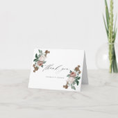 Elegant Script Floral Baptisme Hartelijk dank Kaart (Voorkant)
