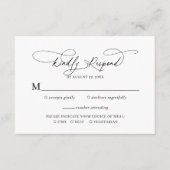 Elegant Script Floral Dusty Blue Wedding RSVP Informatiekaartje (Voorkant)
