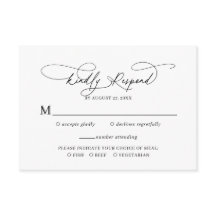 Elegant Script Floral Dusty Blue Wedding RSVP