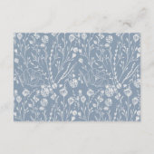 Elegant Script Floral Dusty Blue Wedding RSVP Informatiekaartje (Achterkant)
