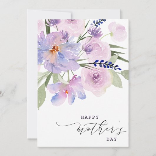 elegant script floral happy moederdag card feestdagenkaart (Voorkant)