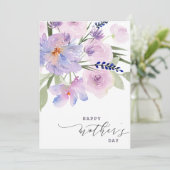 elegant script floral happy moederdag card feestdagenkaart (Staand voorkant)