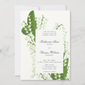 Elegant Script Floral Lily Valley Spring Wedding Kaart (Voorkant)
