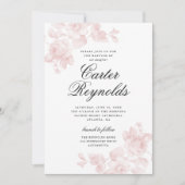 Elegant Script Floral Religious Baptisme Kaart (Voorkant)