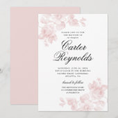 Elegant Script Floral Religious Baptisme Kaart (Voorkant / Achterkant)