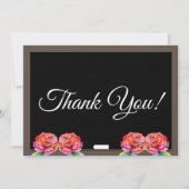 Elegant Script Floral Teacher reinigen Bedankkaart (Voorkant)