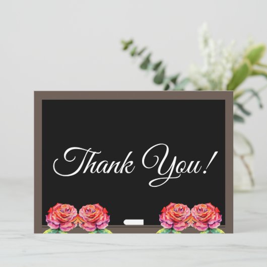 Elegant Script Floral Teacher reinigen Bedankkaart (Staand voorkant)