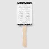 Elegant Script Floral Wedding Program Hand Fan Handwaaier (Achterkant)