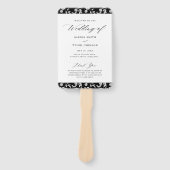 Elegant Script Floral Wedding Program Hand Fan Handwaaier (Voorkant)
