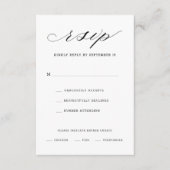 Elegant Script Floral Wedding RSVP Kaart (Voorkant)
