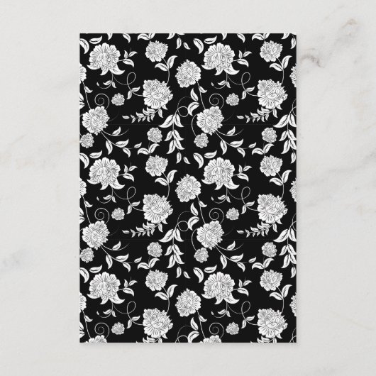 Elegant Script Floral Wedding RSVP Kaart (Achterkant)