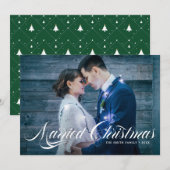 Elegant Script Flourish huwelijkskerstmis Feestdagenkaart (Voorkant / Achterkant)