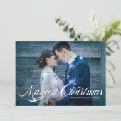 Elegant Script Flourish huwelijkskerstmis Feestdagenkaart (Staand voorkant)