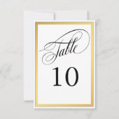Elegant Script Flourish Table Number Kaart (Voorkant)