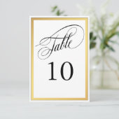 Elegant Script Flourish Table Number Kaart (Staand voorkant)