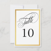Elegant Script Flourish Table Number Kaart (Achterkant)