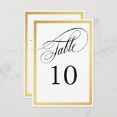 Elegant Script Flourish Table Number Kaart (Voorkant / Achterkant)