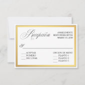 Elegant Script Flourish Weddenschap Spaanse RSVP Kaart (Voorkant)