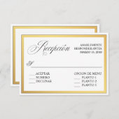 Elegant Script Flourish Weddenschap Spaanse RSVP Kaart (Voorkant / Achterkant)