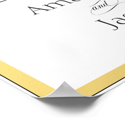 Elegant Script Flourish Weddenschap Welkomstteken Poster (Hoek)