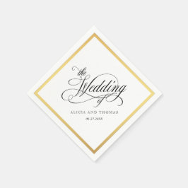 Elegant Script Flourish Wedding Servetten