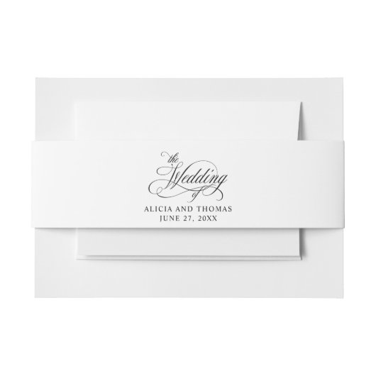 Elegant Script Flourish Wedding Uitnodigingen Wikkel (Voorkant Voorbeeld)