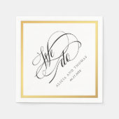 Elegant Script Flourish Wedding We doen dat Servet (Voorkant)