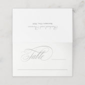 Elegant Script Flourishes Grey Plaatskaartje (Buitenkant ongevouwen)