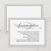 Elegant Script Flourishes Wedding Accommodations Briefkaart (Voorkant / Achterkant)