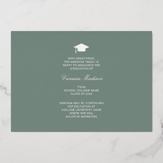 Elegant Script Flowers | Moderne Kaart Foto Afstud (Achterkant)