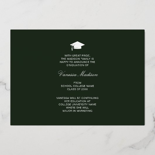 Elegant Script Flowers | Moderne Kaart Foto Afstud (Achterkant)