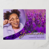 Elegant Script Flowers | Moderne Kaart Foto Afstud (Voorkant)