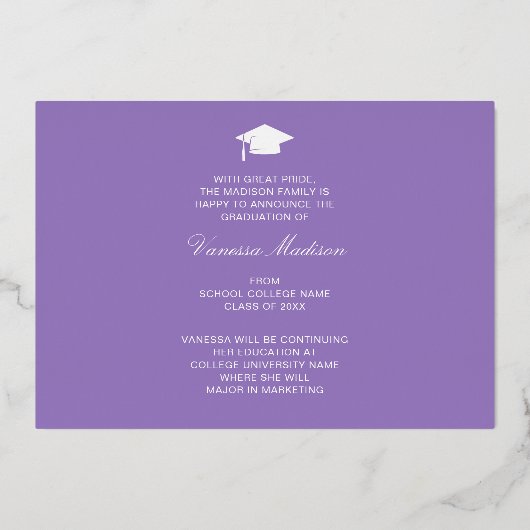 Elegant Script Flowers | Moderne Kaart Foto Afstud (Achterkant)