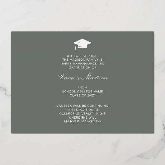 Elegant Script Flowers | Moderne Kaart Foto Afstud (Achterkant)