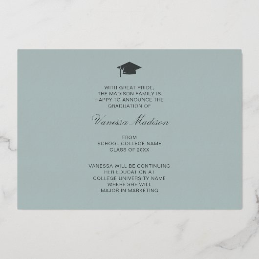 Elegant Script Flowers | Moderne Kaart Foto Afstud (Achterkant)