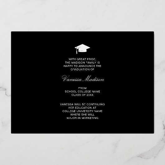 Elegant Script Flowers | Moderne Kaart Foto Afstud (Achterkant)