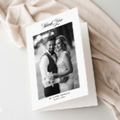 Elegant Script Folded Wedding Photo Bedankkaart