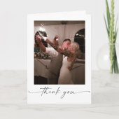 Elegant Script Folded Wedding Thank You Card Bedankkaart (Voorkant)