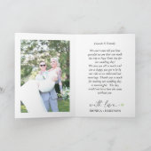 Elegant Script Folded Wedding Thank You Card Bedankkaart (Binnen)
