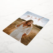 Elegant Script Folie Afstuderen Fotoaankondiging Folie Uitnodiging (Gedraaid)