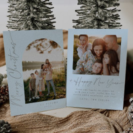 Elegant Script Folie Arch Photo Family Holiday Kaa Feestdagenkaart