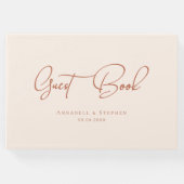 Elegant, Script Font, Beige Bruiloft Gastenboek (Voorkant)